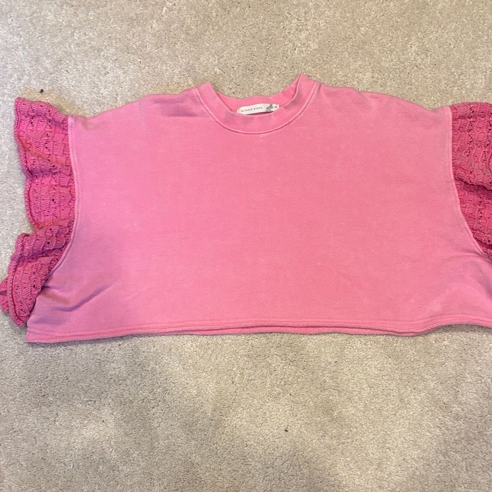 Altar’d State Pink Ruffled Top